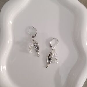 Chic Silver Champagne Glass Earrings